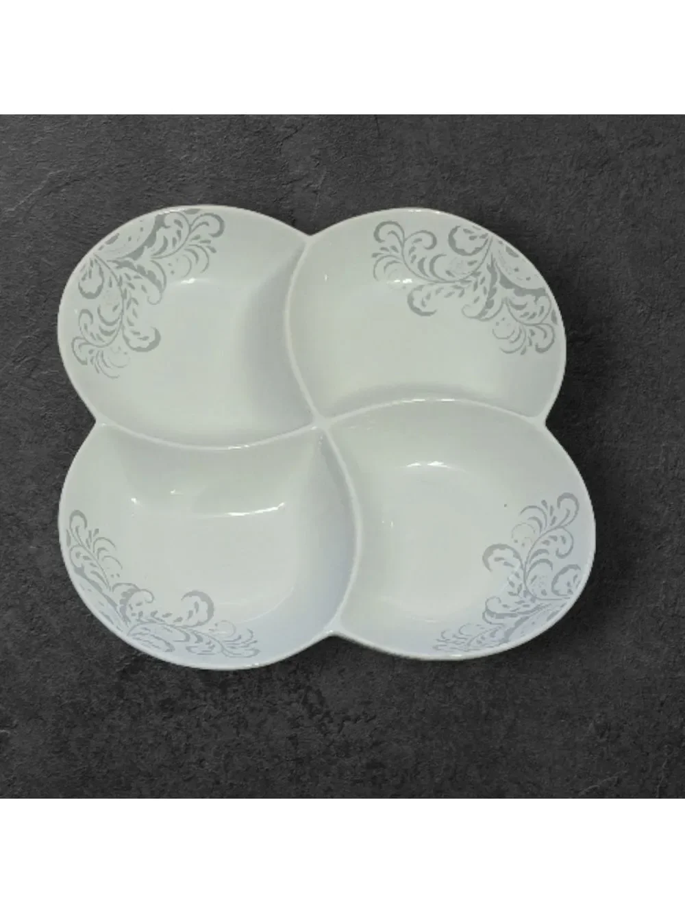 D'LUSSO DESIGNS COUTURE COLLECTION Appetizer Divided plate bowl